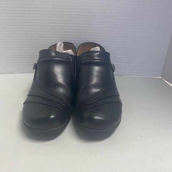 EARTH SPIRIT CLASSICS Elaine Women’s Black Mules Size 7 Leather Slip On SEE DESC - Picture 12 of 15